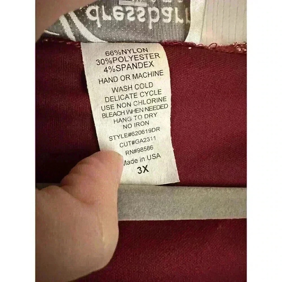 Dressbarn maroon red glitter shimmer blouse plus size 3x NWT XMAS HOLIDAY New - Picture 3 of 6
